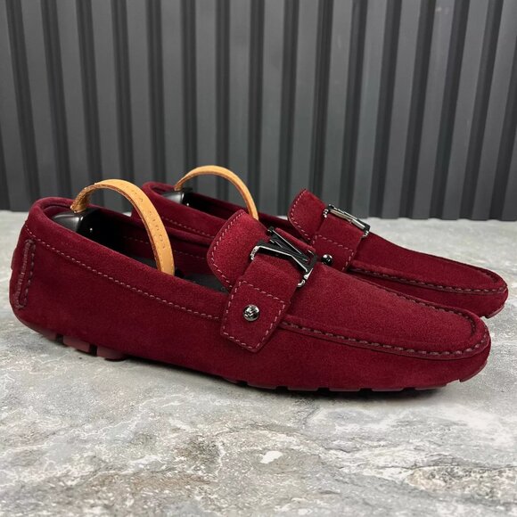 Louis Vuitton Monte Carlo Moccasins Red Suede 7.5 LV or 8.5 US or 41.5 EUR - Picture 3 of 13